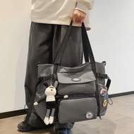 russet japan bag kipling sling bag Large Capacity Crossbody Bag Men's Fashionable Brand Functional Tooling Shoulder Bag Street Fashionable College Students' Portable commuter B