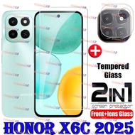 HONOR X6c ฟิล์มกระจกเทมเปอร์2 In 1สำหรับเกียรติยศ X6c X 6 X7 X8 C X6c HonorX6c 4G 5G 2025ปกป้องหน้าจ