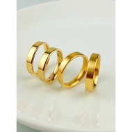 Glossy Plain Circle Ring Female Ancient Method Solid Simulation 999 Pure Gold Plated 18k Gold Color 