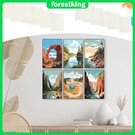 6 Pcs Paint by Numbers Kit for Beginners DIY Paint by Number Set with Canvas for Home Decor SHOPSBC3