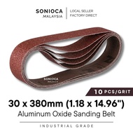 30x380mm (1.18x14.96") Aluminum Oxide Sanding Belt Abrasive Belt for Mini Belt Sander Wood Metal