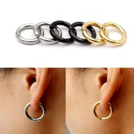 ROUND CLIP-ON EARRINGS WITHOUT PIERCING FOR MEN HOOP CLIP-ON EARRINGS FOR MEN KOREANWanita