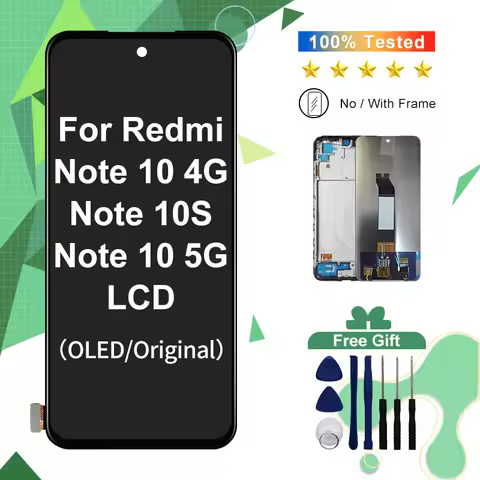 AMOLED For Redmi NOTE 10 4G LCD M2101K7AI Note 10S Display Screen Touch Digitizer For Redmi NOTE 10 