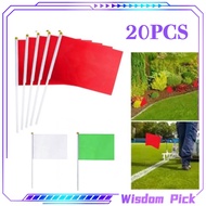 20Pcs Color Solid Flag Mini Square Handheld Flag Party Sports Mini Flag Hand Waved Flag Signal Flags