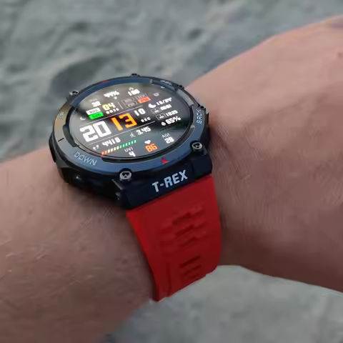 T-Rex 2 Watch Band Thick Silicone Red Strap Replacement for Amazfit T-Rex 2 Watchband with Professio