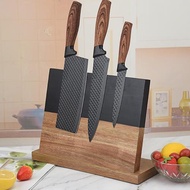 廚房菜刀架刀座多功能刀具置物架創意磁吸刀架實木刀座刀具收納架