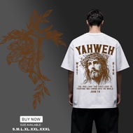 YAHWEH Most High John 1:9 Christian Oversize Tshirt Streetwear White Tee S-3XL