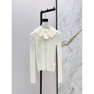 Lace Lapel Sweater - Fall Elegance