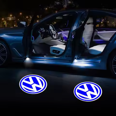2Pcs Car Door Welcome Lights VW Logo Projector Lamp For Volkswagen Polo Golf GTI CC Tiguan Arteon Pa