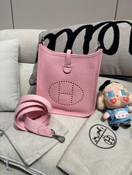 全新 Hermes Mini Evelyne 櫻花粉 Stamp K 100%Authentic, 100%new  💎尖沙咀中港城門市