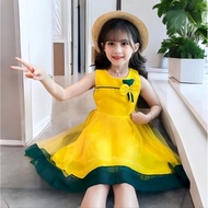 KIKEI DRESS KIDS children's dress | Green ribbon dress kid dress princess children's dress imported 