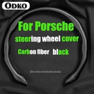 Car Suede Steering Wheel Cover  Sweat-absorbin For Porsche Boxster Cayenne Panamera Macan Cayman 911