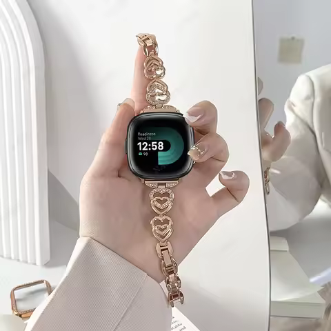 Diamond Stainless Steel Band For Fitbit Versa 2 3 4 Lite Sense Strap For Sense 2 Heart Watch Strap W