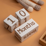 Wooden Blocks For Ages 60x60mm White (3 Pieces/Set) Newborn To Older Children Week Month Year Baby A