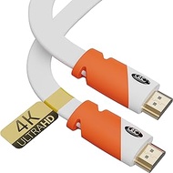 Flat Cable HDMI - 2.0 - High Speed HDMI Flat Wire, by Ultra Clarity - CL3 Rated - Audio Return Channel (ARC) 4K Ultra HD 2160p / Bandwidth up to 18Gbps / 3D HD 2 X 1080p Ready (30 feet 1-Pack)