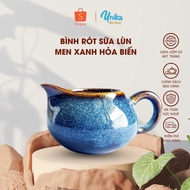 High-quality green dwarf milk dispenser, size 7x5cm - Bat Trang Premium Ceramics