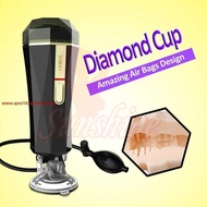 Leten Diamond Air Bags Design Extremely Compact Pleasure Sex Masturbator Cup w/ Sucker for Men， Erot