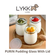 PURIN Pudding Glass Bottle With LID - Glass Jar With LID - Pudding Jar Jam Jar Yogurt - Panacota Jar
