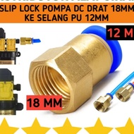 FITTING PNEUMATIC M18 X 10MM / M18 X 12MM NEPEL POMPA DC DRAT 18 MM KE