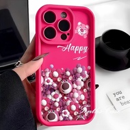 Compatible for Infinix Smart 8 7 Hot 40 Pro 40i 40 Pro 30i Play 30i Spark Go 2024 2023 Note 30 VIP 12 Turbo G96 ITEL S23 Strawberry Bear Flowers All-inclusive Phone Case Soft Cover