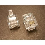 6P4C Telephone Connector Crystal pin High Purity Gold-Plated 100 Pieces (PLUG-6P4C-100)
