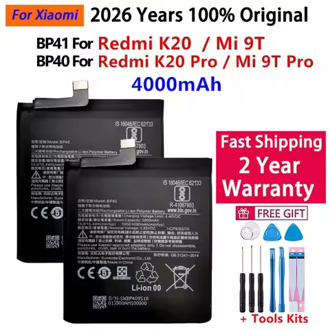100% Original Premium Genuine Replacement Battery BP41 BP40 For Xiaomi Redmi K20 Pro Mi 9T Pro Mi9T 