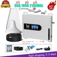 Tri Band Signal Booster Repeater -mobile signal amplifier 3G 4G LTE 900 1800 2100 MHz (Support Maxis