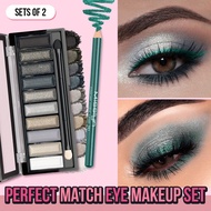 2 Miếng Hoàn hảo Set phấn mắt, Bảng phấn mắt & Bút kẻ mắt Bộ, Cao Sắc tố Phấn mắt, Mờ Ánh'sáng lung 