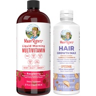MaryRuth's Liquid Multivitamin (Raspberry) & Hair Growth MAX Liposomal (Almond Cookie) | Clean Label