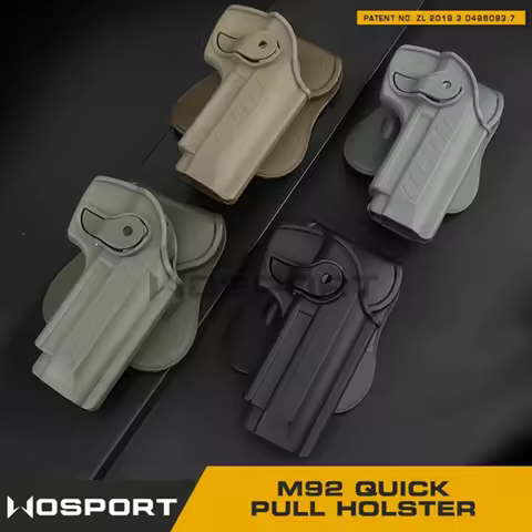Beretta 92 92FS Quick Pull Holster Hunting Right Hand Tactical 360 Degrees Rotatable Outside Waistba