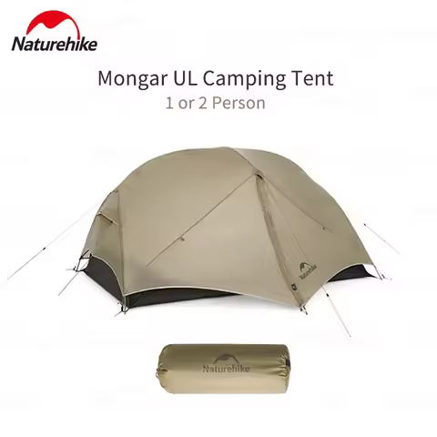Naturehike Mongar UL Camping Tent 15D Nylon Lightweight 1 or 2 People 3 Seasons Tent Waterproof Port