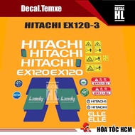Bộ tem dán máy xúc bánh xích Hitachi EX120-3. Tem dán máy xúc Hitachi