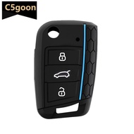 C5GOON 3 Button Key Silicone Car Key Cases Cover Keychain Folding Remote Key Fob Protection For VW G