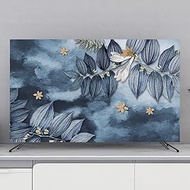 Chinese Flower Pattern Dust Cover,Indoor TV Cover Dust Proof,Universal Curved Screen Desktop Wall Mounted TV Protective Cover Screen Saver Accessories(Size:40-43in(102x65cm),Color:A)