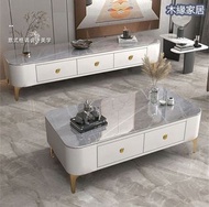MY-459 ［十二色可揀］「免安裝開箱即用」意式輕奢 岩板玻璃面電視櫃 岩板茶几 雲石面電視櫃 雲石面茶几 客廳組合 客廳傢私 [Twelve colors to choose from] "No 