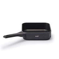 Square Frying Pan Sutto (20×6 cm) Compatible with IH and Gas Heat [No Lid] Black Deep Type, Doshisha