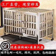 Dog cage 304Stainless Steel Dog Cage Wholesale Foldable Dog Cage Indoor Thickening Dog Crate