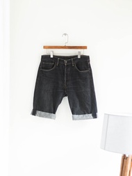 levis / 501xx W32 素面黑灰 男丹寧牛仔短褲 自改古著 vintage