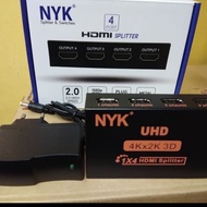 NYK HDMI Splitter 4 Port 1-4 HDCP Full HD 3D 4Kx2K 4K x 2K UHD Splitter,