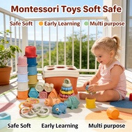 Montessori Baby Toys Bathing Stacking Boys Old Girls Animals Toys 5 in 1 Building Suitable 1-3 6-48 