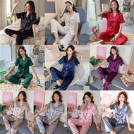 tokong pambahay Couple woman plus size Silk Short Sleeve Pajama Set Sleepwear for Women terno(1 Set)
