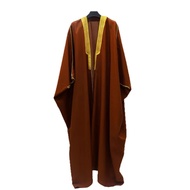 Embroidery Men's Formal Gown Arabic Conservative Long Kaftan Academic Speech Open Abaya