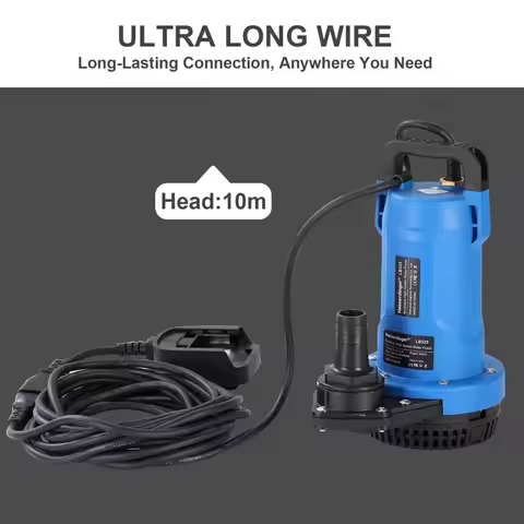 Portable Brushless submersible pump, water pump, 5m³/s Flow, 1/1.5/2" Outlets, Auto-stop, Dry-fire P