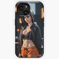 CASE Kawaii sexy indian cyberpunk Girl with hoodie iphone 6 5 Plus
