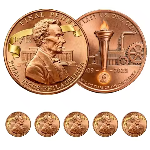 1909β2025 Date Lincoln Commemorative Coin Last Year Historic Souvenir Tribute Token Coin Collecting