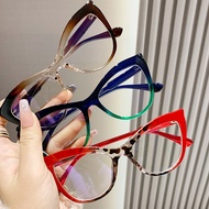 Exaggerated Leopard Print Anti Blue Light Glasses Trendy Fashion Frame