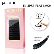 JASBLUE Matte Black Ellipse Flat Eyelash Extensions Soft Flat Ellipse 0.15mm