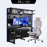 Computer Table Gaming Electric Lift Desk Bookshelf Gaming Room Table With Hole Board
