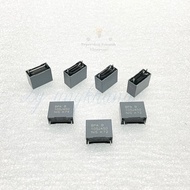 โพลี 1UF 450V (4ตัว/10ตัว/50ตัว) Capacitor ขาห่าง 15 มิล ตัวสีเทา ยี่ห้อ NISSEI Japan Cโพลี 105K450V