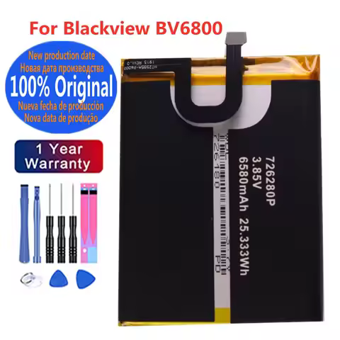 100% Original BV 6800 6580mAh 726280P MT6750T Phone Battery For Blackview BV6800 BV6800 Pro IP68 Pho